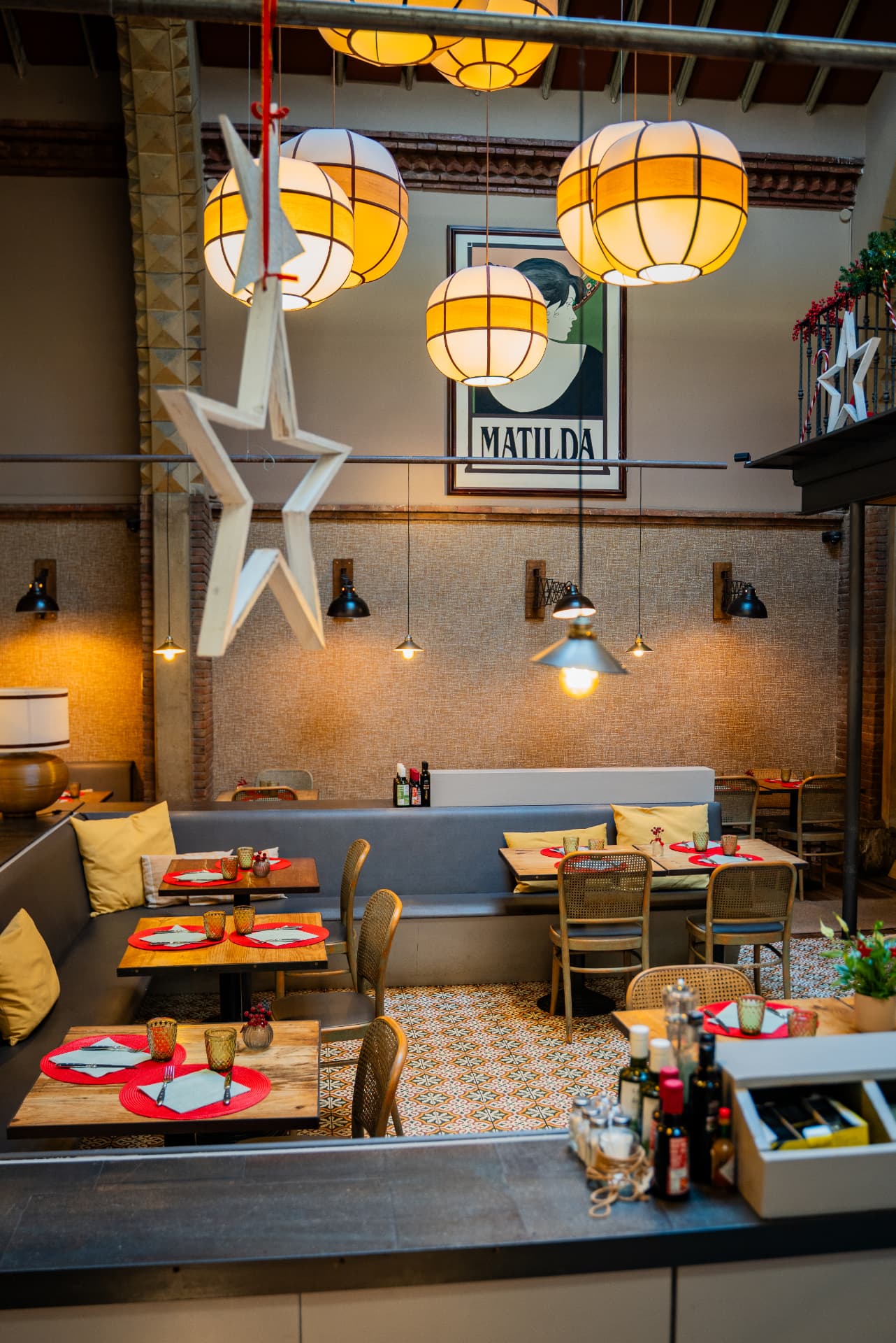 Ambiente navideño de Restaurante Matilda