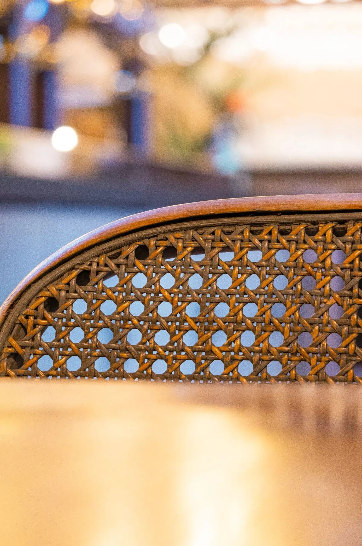 Detalle de silla de rejilla